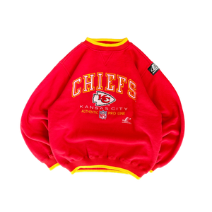 WESTSIDE STOREY VINTAGE | VINTAGE 90'S KC CHIEFS PROLINE LOGOATHLETIC HEAVY EMBROIDERED SWEATSHIRT - RED - Westside Storey
