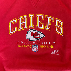 WESTSIDE STOREY VINTAGE | VINTAGE 90'S KC CHIEFS PROLINE LOGOATHLETIC HEAVY EMBROIDERED SWEATSHIRT - RED - Westside Storey