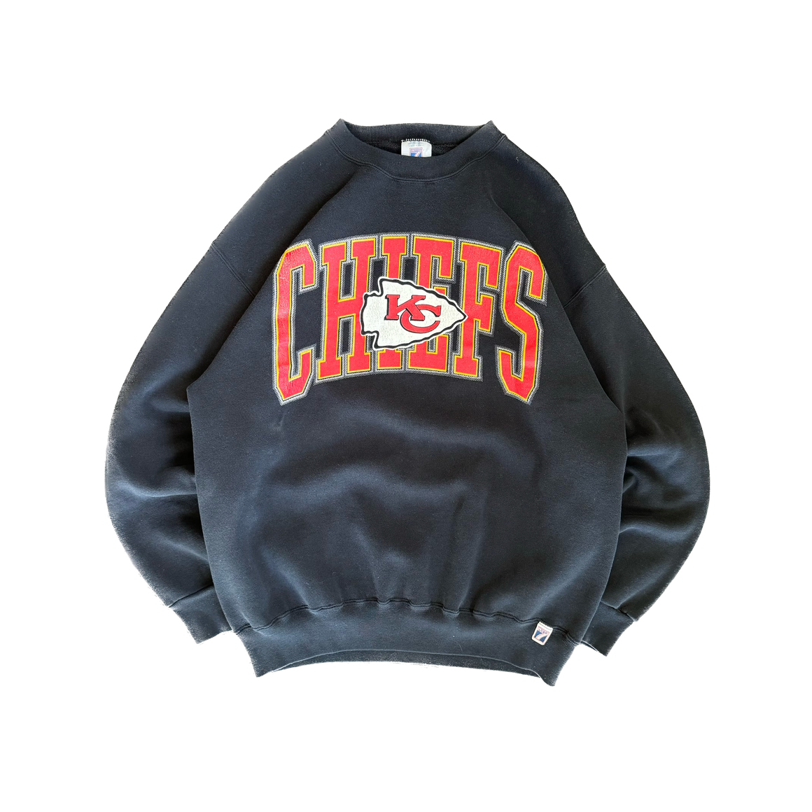 WESTSIDE STOREY VINTAGE | VINTAGE 90'S KC CHIEFS LOGO 7 HEAVY CLEAN OVERSIZED SWEATSHIRT - BLACK