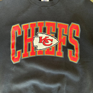 WESTSIDE STOREY VINTAGE | VINTAGE 90'S KC CHIEFS LOGO 7 HEAVY CLEAN OVERSIZED SWEATSHIRT - BLACK - Westside Storey