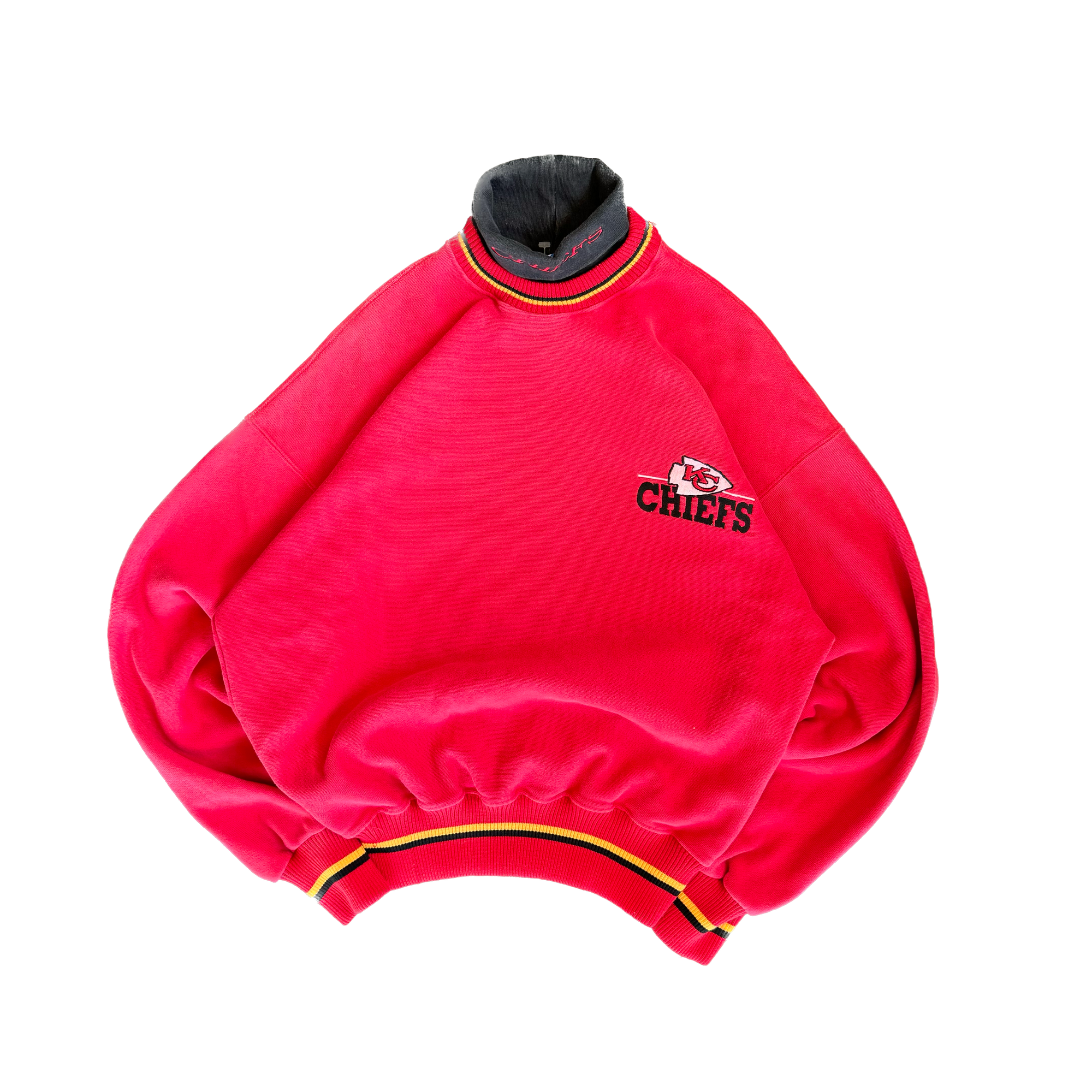 WESTSIDE STOREY VINTAGE | VINTAGE 90'S KC CHIEFS THE GAME HEAVY TURTLE NECK SWEATSHIRT - RED - Westside Storey