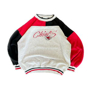 WESTSIDE STOREY VINTAGE | VINTAGE 90'S KC CHIEFS COLOR BLOCK SWEATSHIRT - GRAY - Westside Storey