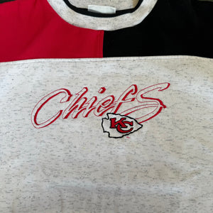 WESTSIDE STOREY VINTAGE | VINTAGE 90'S KC CHIEFS COLOR BLOCK SWEATSHIRT - GRAY - Westside Storey