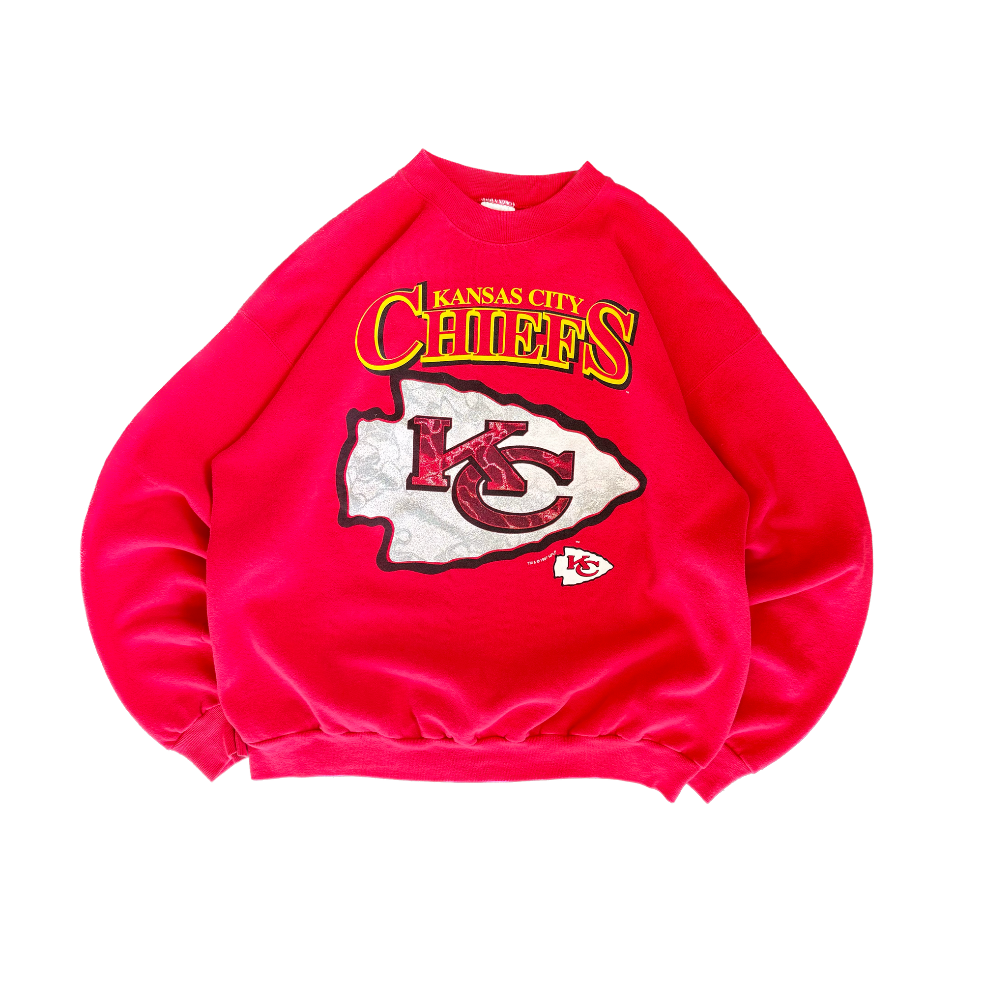 WESTSIDE STOREY VINTAGE | VINTAGE 90'S KC CHIEFS OVERSIZED SWEATSHIRT - RED - Westside Storey