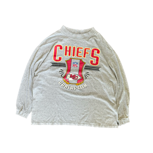 WESTSIDE STOREY VINTAGE | VINTAGE 90'S KC CHIEFS GRAY FADED LONG SLEEVE - GRAY - Westside Storey