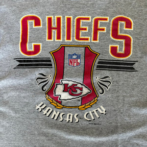 WESTSIDE STOREY VINTAGE | VINTAGE 90'S KC CHIEFS GRAY FADED LONG SLEEVE - GRAY - Westside Storey