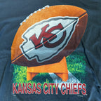 WESTSIDE STOREY VINTAGE | VINTAGE 1996 KC CHIEFS OLD NEW STOCK LARGE GRAPHIC T-SHIRT - BLACK - Westside Storey