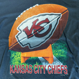 WESTSIDE STOREY VINTAGE | VINTAGE 1996 KC CHIEFS OLD NEW STOCK LARGE GRAPHIC T-SHIRT - BLACK - Westside Storey