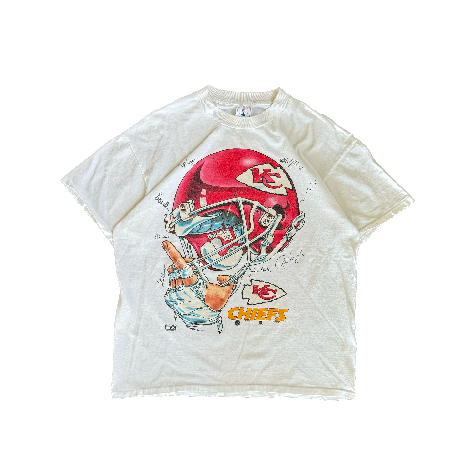 WESTSIDE STOREY VINTAGE | VINTAGE 1996 KC CHIEFS HELMET AUTOGRAPHED - WHITE - Westside Storey