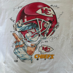 WESTSIDE STOREY VINTAGE | VINTAGE 1996 KC CHIEFS HELMET AUTOGRAPHED - WHITE - Westside Storey