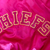 WESTSIDE STOREY VINTAGE | VINTAGE 90'S KC CHIEFS LOCKER LINE SPELLOUT AUTOGRAPH SATIN BOMBER - RED