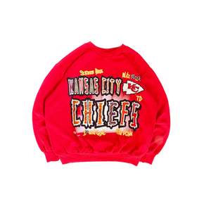 WESTSIDE STOREY VINTAGE | VINTAGE 90'S KC CHIEFS GRAFFITI SWEATSHIRT - RED - Westside Storey