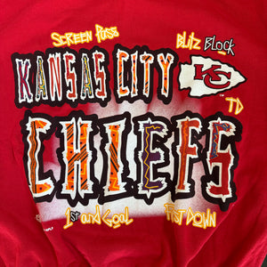 WESTSIDE STOREY VINTAGE | VINTAGE 90'S KC CHIEFS GRAFFITI SWEATSHIRT - RED - Westside Storey