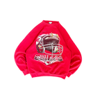 WESTSIDE STOREY VINTAGE | VINTAGE 90'S KC CHIEFS HELMET SWEATSHIRT - RED - Westside Storey