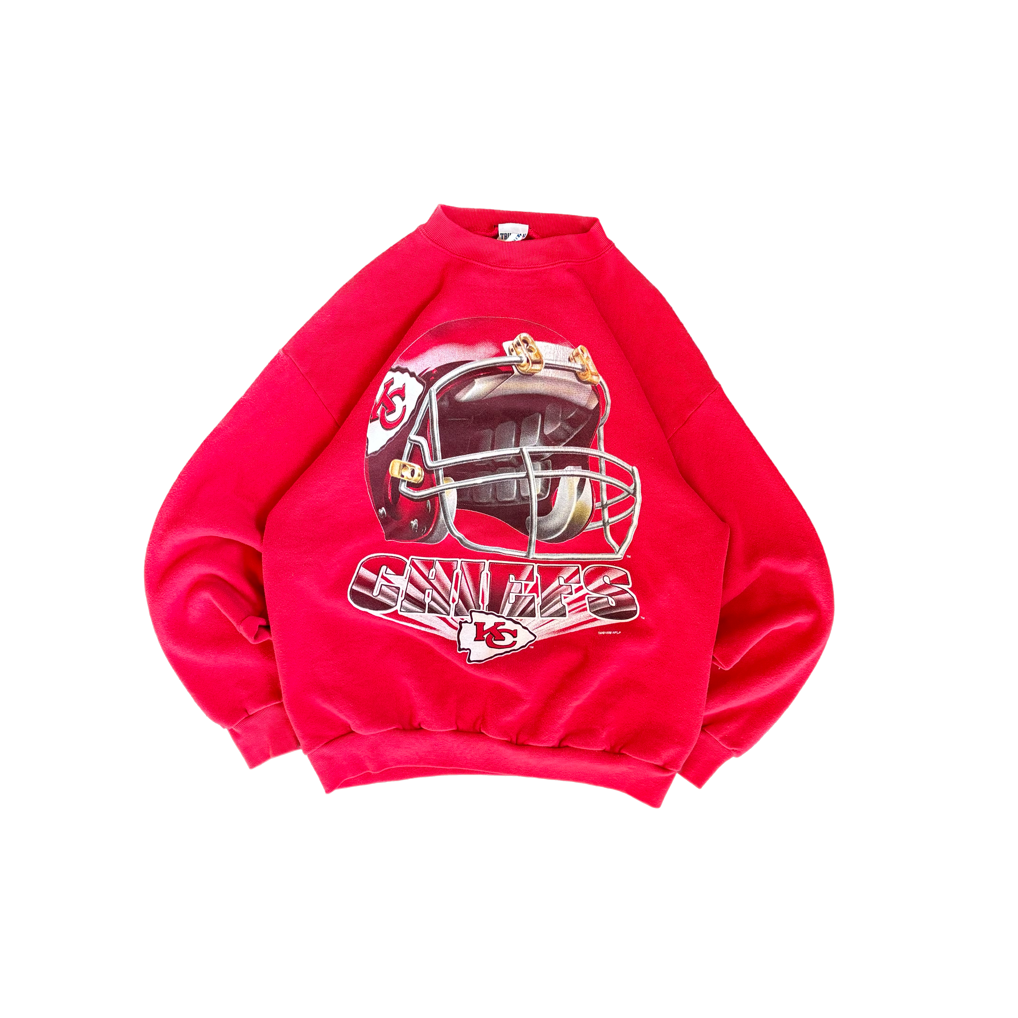 WESTSIDE STOREY VINTAGE | VINTAGE 90'S KC CHIEFS HELMET SWEATSHIRT - RED - Westside Storey
