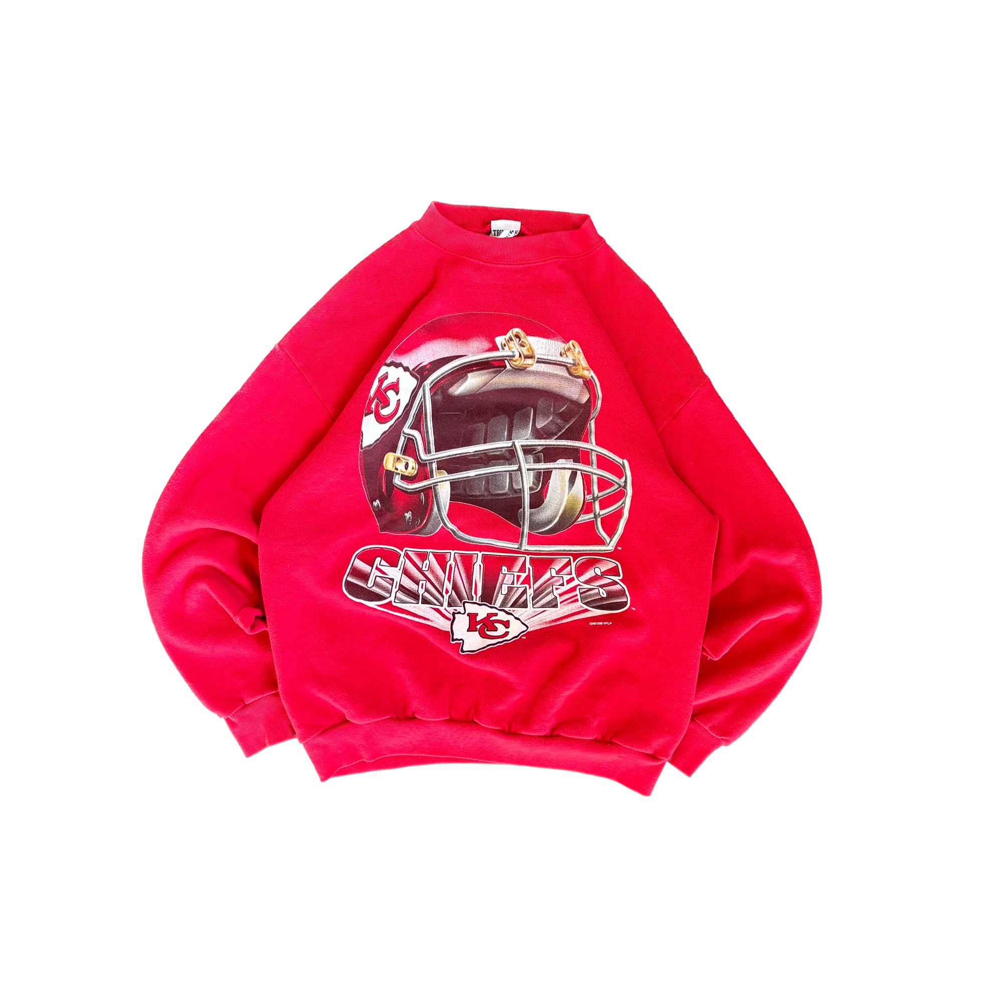 WESTSIDE STOREY VINTAGE | VINTAGE 90'S KC CHIEFS HELMET SWEATSHIRT - RED - Westside Storey