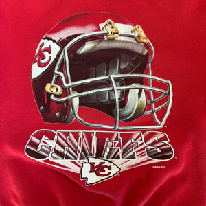 WESTSIDE STOREY VINTAGE | VINTAGE 90'S KC CHIEFS HELMET SWEATSHIRT - RED - Westside Storey