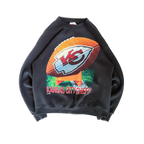 WESTSIDE STOREY VINTAGE | VINTAGE 90'S KC CHIEFS NUTMEG CLEAN SWEATSHIRT - BLACK - Westside Storey