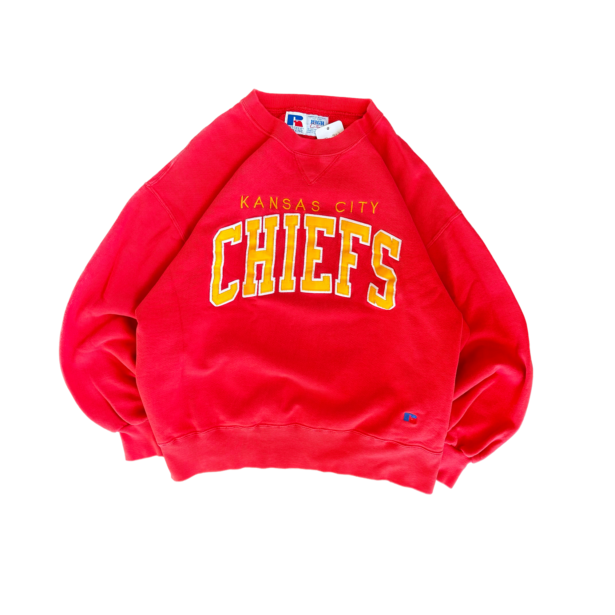 WESTSIDE STOREY VINTAGE | VINTAGE 90'S KC CHIEFS RUSSELL SWEATSHIRT - RED - Westside Storey
