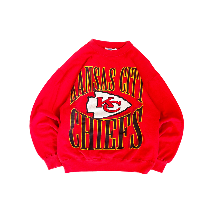 WESTSIDE STOREY VINTAGE | VINTAGE 90'S KC CHIEFS LARGE GRAPHIC SWEATSHIRT - RED