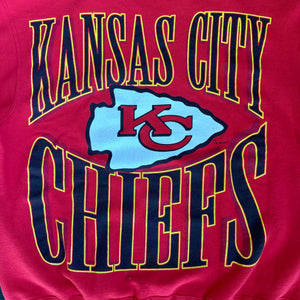 WESTSIDE STOREY VINTAGE | VINTAGE 90'S KC CHIEFS LARGE GRAPHIC SWEATSHIRT - RED - Westside Storey