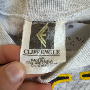 WESTSIDE STOREY VINTAGE | VINTAGE 90'S KC CHIEFS CLIFF ENGLE SPELLOUT SWEATSHIRT - GRAY - Westside Storey