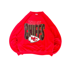 WESTSIDE STOREY VINTAGE | VINTAGE 90'S KC CHIEFS CLEAN SWEATSHIRT - RED - Westside Storey