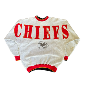 WESTSIDE STOREY VINTAGE | VINTAGE 90'S KC CHIEFS LEGENDS SPELLOUT SWEATSHIRT - GRAY - Westside Storey