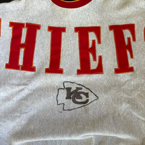 WESTSIDE STOREY VINTAGE | VINTAGE 90'S KC CHIEFS LEGENDS SPELLOUT SWEATSHIRT - GRAY - Westside Storey
