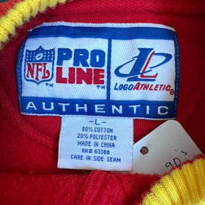 WESTSIDE STOREY VINTAGE | VINTAGE 90'S KC CHIEFS PROLINE CLEAN EMBROIDERED SWEATSHIRT - RED - Westside Storey