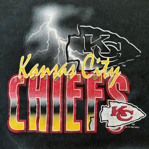 WESTSIDE STOREY VINTAGE | VINTAGE 90'S KC CHIEFS LIGHTNING BLACK SWEATSHIRT - BLACK - Westside Storey