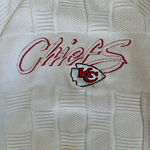 WESTSIDE STOREY VINTAGE | VINTAGE 90'S KC CHIEFS CLEAN CREAM KNIT SWEATER - CREAM - Westside Storey