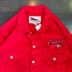 WESTSIDE STOREY VINTAGE | VINTAGE 90'S KC CHIEFS RED DENIM EMBROIDERED JACKET - RED - Westside Storey