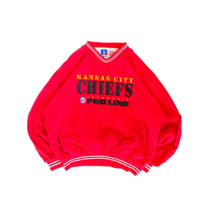 WESTSIDE STOREY VINTAGE | VINTAGE 90'S KC CHIEFS RUSSELL WINDBREAKER - RED - Westside Storey