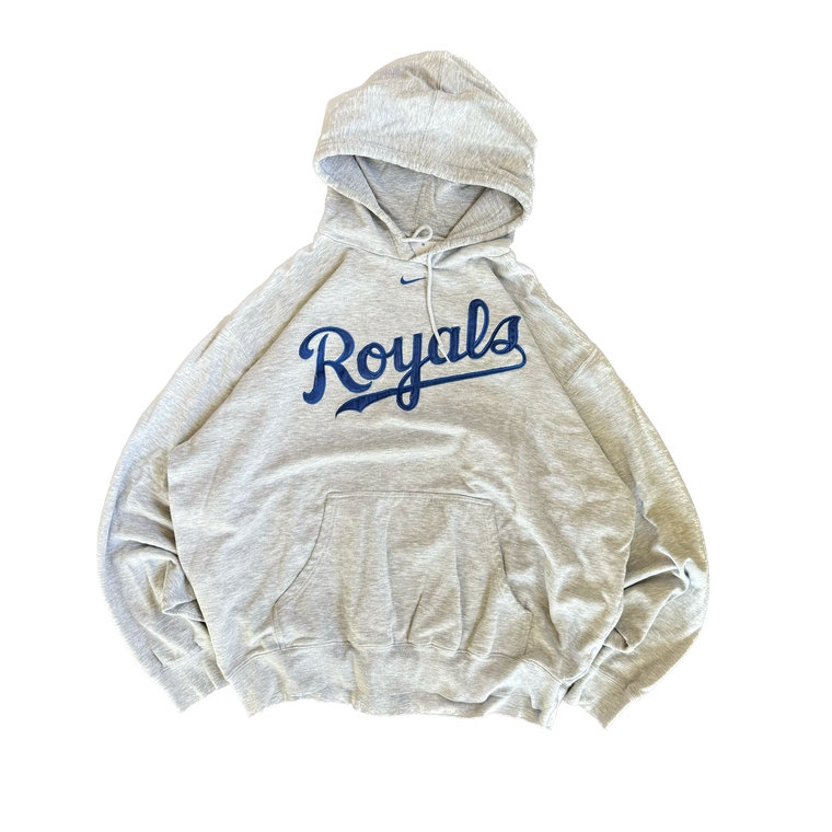 WESTSIDE STOREY VINTAGE | VINTAGE 90'S NIKE KC ROYALS MIDDLE SWOOSH HOODIE - GRAY