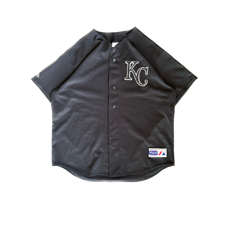 WESTSIDE STOREY VINTAGE | VINTAGE 90'S KC ROYALS MAJESTIC BLACK JERSEY - BLACK