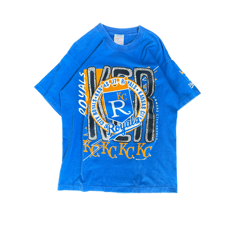 WESTSIDE STOREY VINTAGE | VINTAGE 90'S KC ROYALS AOP T-SHIRT - BLUE - Westside Storey