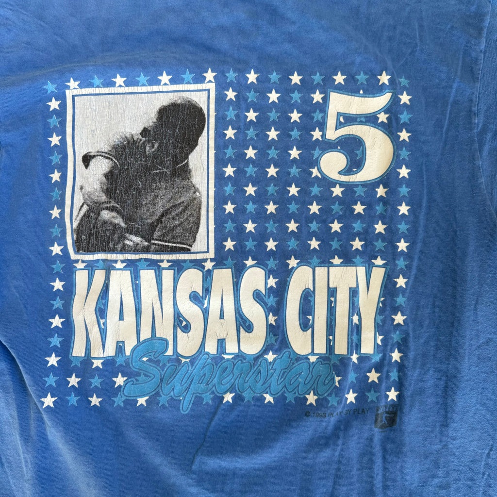 WESTSIDE STOREY VINTAGE | VINTAGE 90'S KC ROYALS GEORGE BRETT T-SHIRT - BLUE - Westside Storey