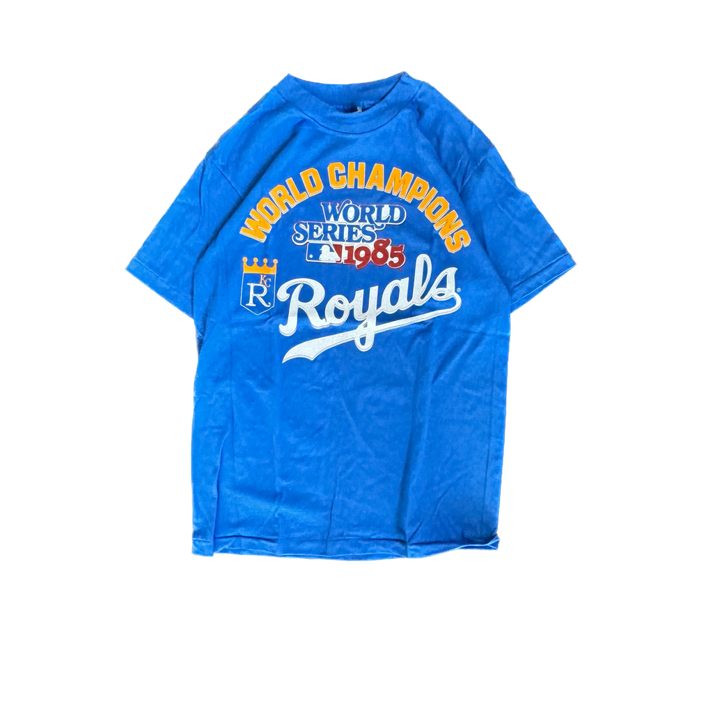 WESTSIDE STOREY VINTAGE | VINTAGE 1985 KC ROYALS WORLD SERIES CHAMPS T-SHIRT - BLUE - Westside Storey