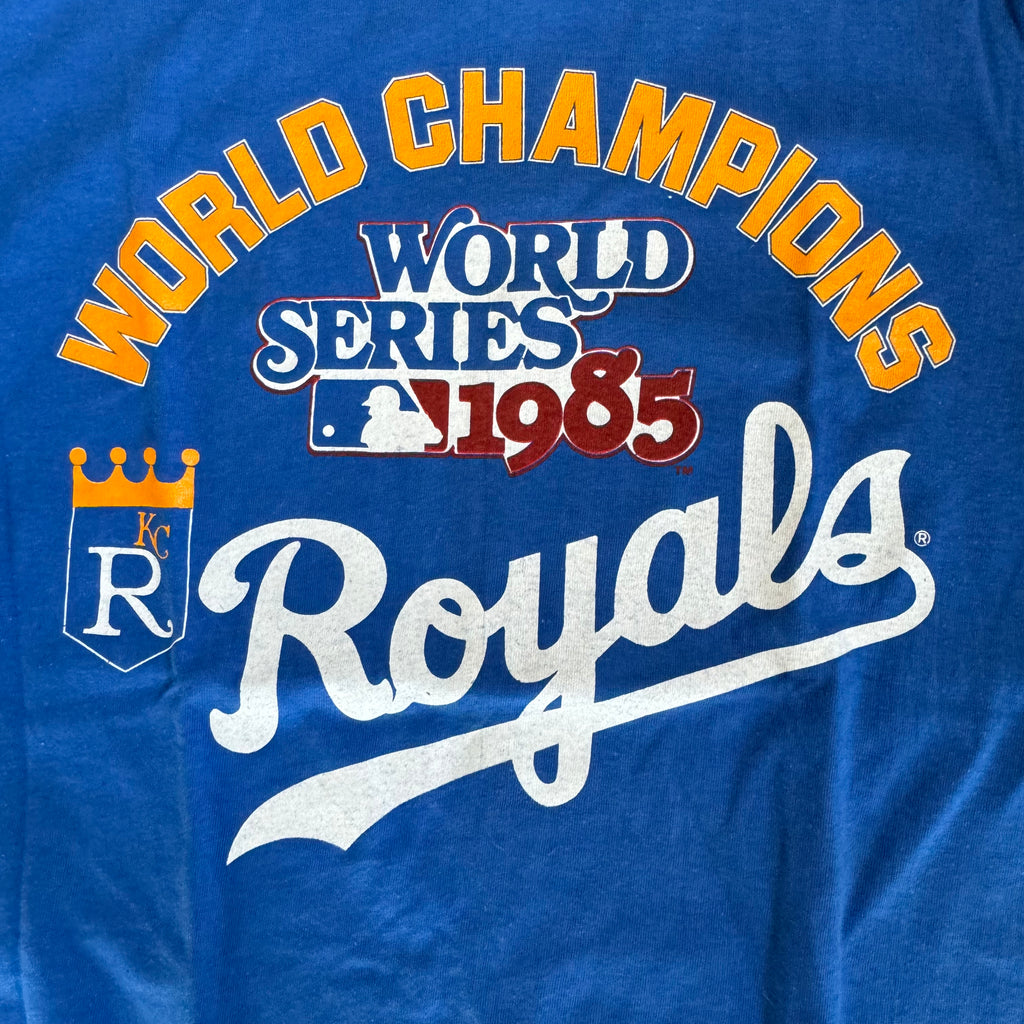 WESTSIDE STOREY VINTAGE | VINTAGE 1985 KC ROYALS WORLD SERIES CHAMPS T-SHIRT - BLUE - Westside Storey