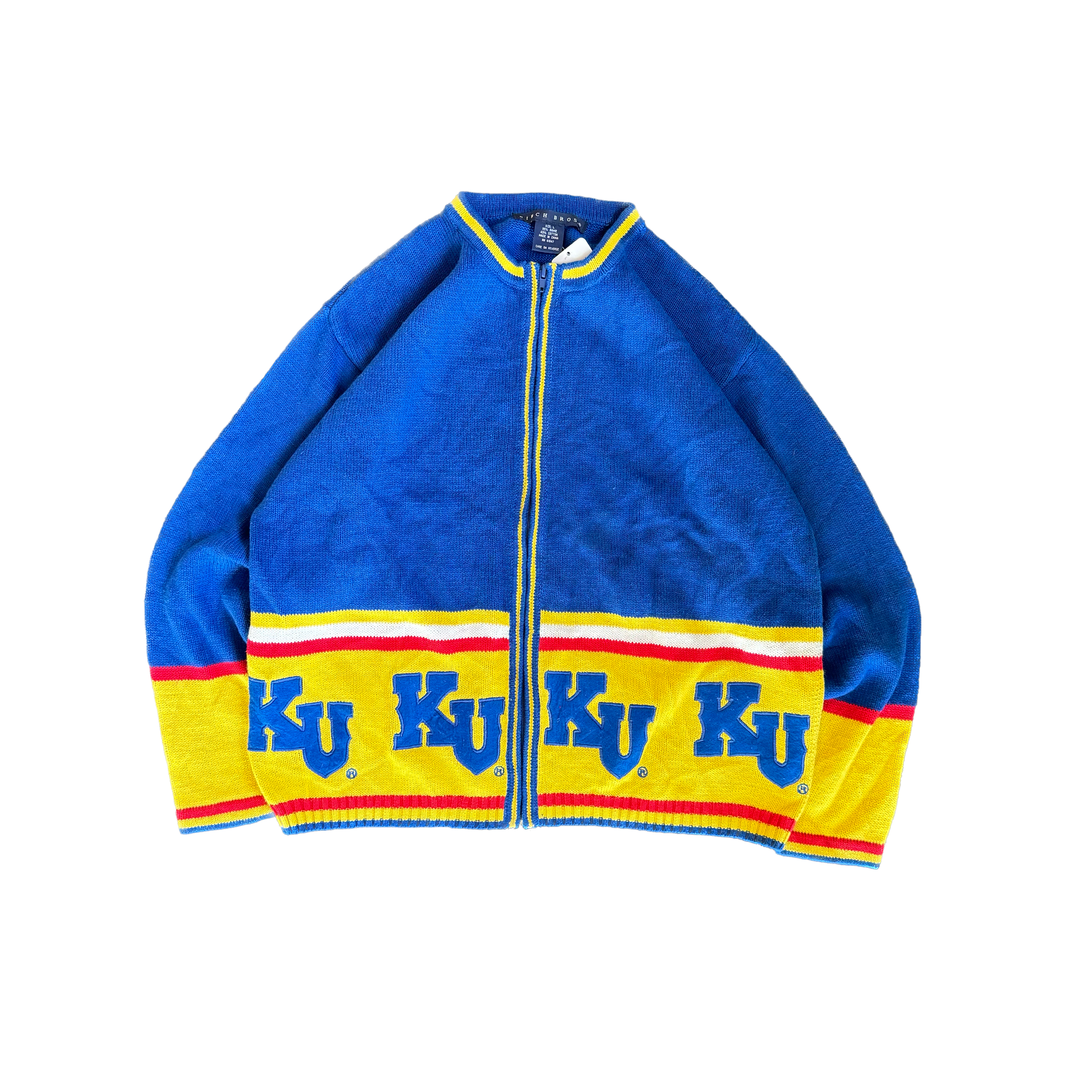 WESTSIDE STOREY VINTAGE | VINTAGE 90S KANSAS UNI KNIT SWEATER - BLUE - Westside Storey