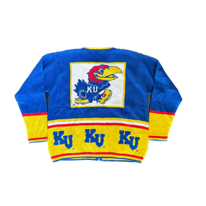 WESTSIDE STOREY VINTAGE | VINTAGE 90S KANSAS UNI KNIT SWEATER - BLUE - Westside Storey