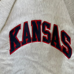 WESTSIDE STOREY VINTAGE | VINTAGE 90'S CHAMPION REVERSE WEAVE KANSAS CROP SWEATSHIRT - GRAY - Westside Storey