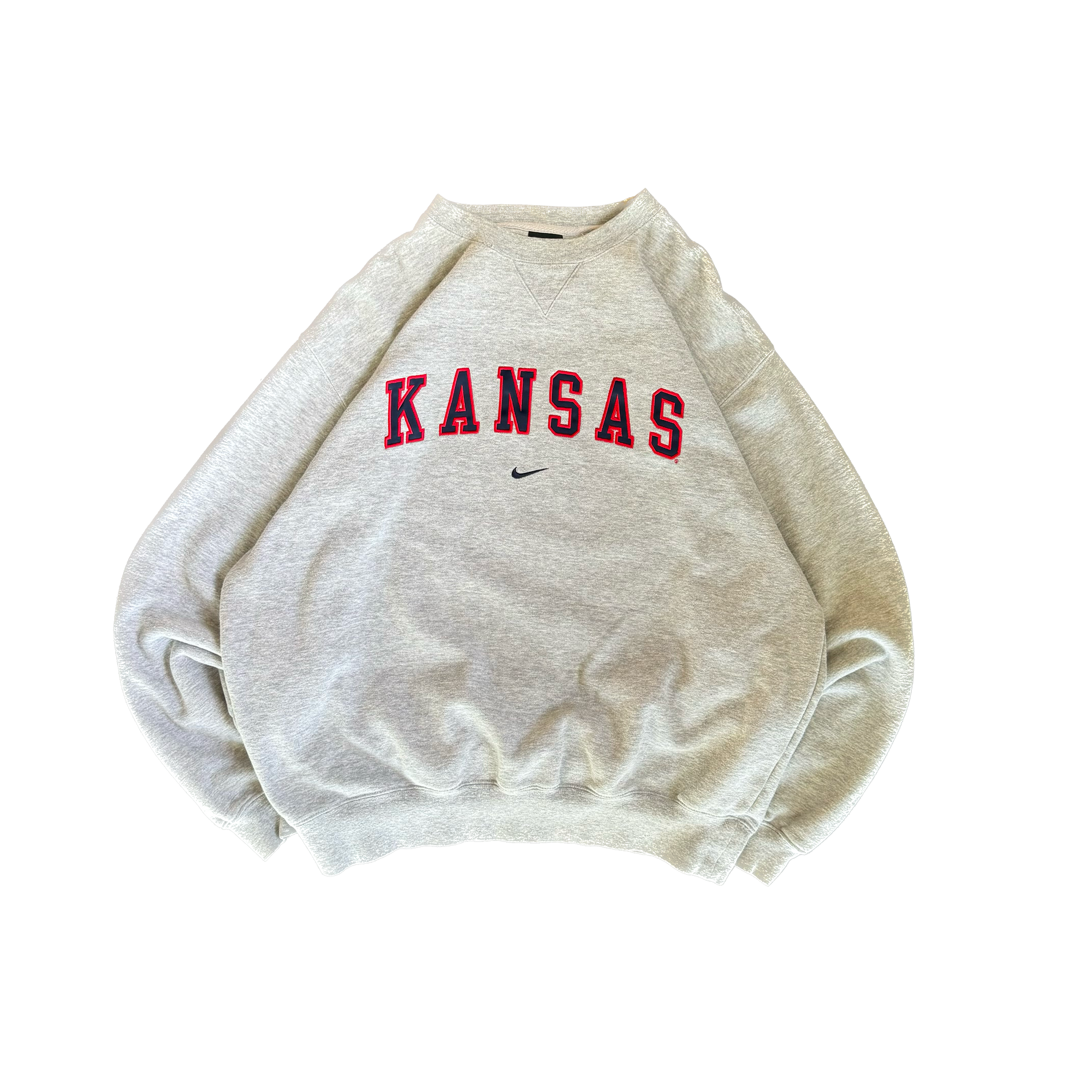 WESTSIDE STOREY VINTAGE | VINTAGE 90'S KU JAYHAWKS NIKE SWEATSHIRT - GRAY - Westside Storey