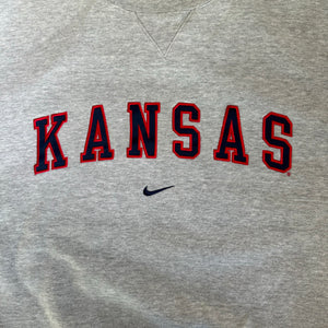 WESTSIDE STOREY VINTAGE | VINTAGE 90'S KU JAYHAWKS NIKE SWEATSHIRT - GRAY - Westside Storey