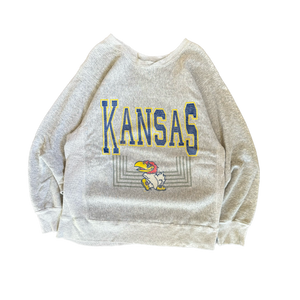 WESTSIDE STOREY VINTAGE | VINTAGE 80'S HANES KANSAS JAYHAWKS DETAILED SWEATSHIRT - GRAY - Westside Storey
