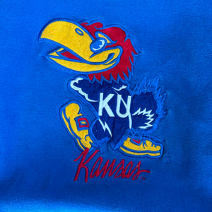 WESTSIDE STOREY VINTAGE | VINTAGE 90'S THE GAME KANSAS JAYHAWKS TURTLE NECK SWEATSHIRT - BLUE - Westside Storey