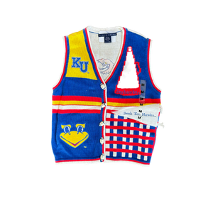 WESTSIDE STOREY VINTAGE | VINTAGE 90'S KU KNIT SWEATER VEST - BLUE - Westside Storey