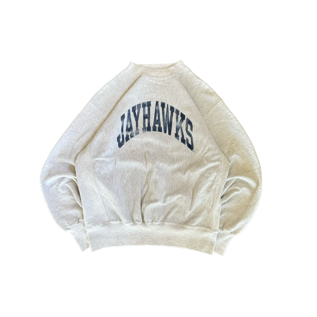 WESTSIDE STOREY VINTAGE | VINTAGE 90'S KU JAYHAWKS REVERSE WEAVE SWEATSHIRT - GRAY - Westside Storey