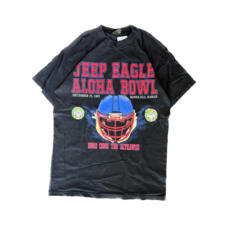 WESTSIDE STOREY VINTAGE | VINTAGE 1995 KU JAYHAWKS ALOHA BOWL T-SHIRT - BLACK